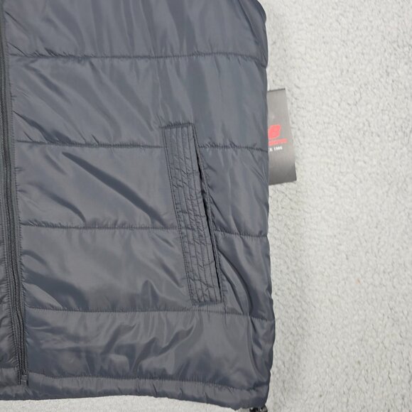 New Balance Puffer Tech Vest Mens Size Medium Black Quilted Comfort Fit Full Zip - Picture 3 of 14